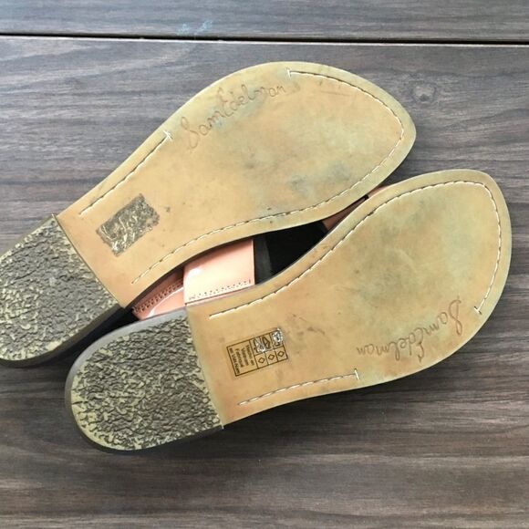 𝅺SAM EDELMAN Krista Leather Slip On Flat Slide Sandals 7.5 - Picture 4 of 7